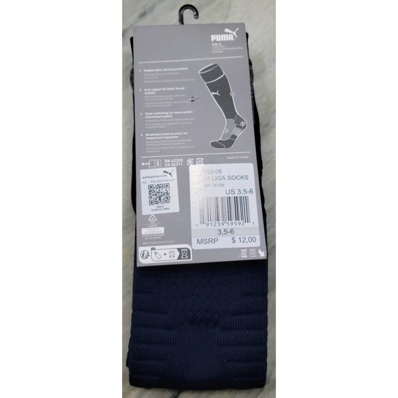 Puma Team Liga Blue Knee High Socks Size 2 US 3.5-6 - Picture 4 of 6